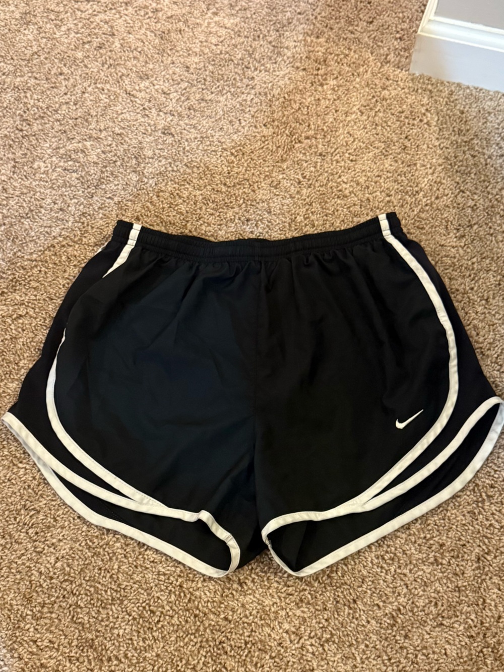 Nike Black Athletic Shorts with White Trim